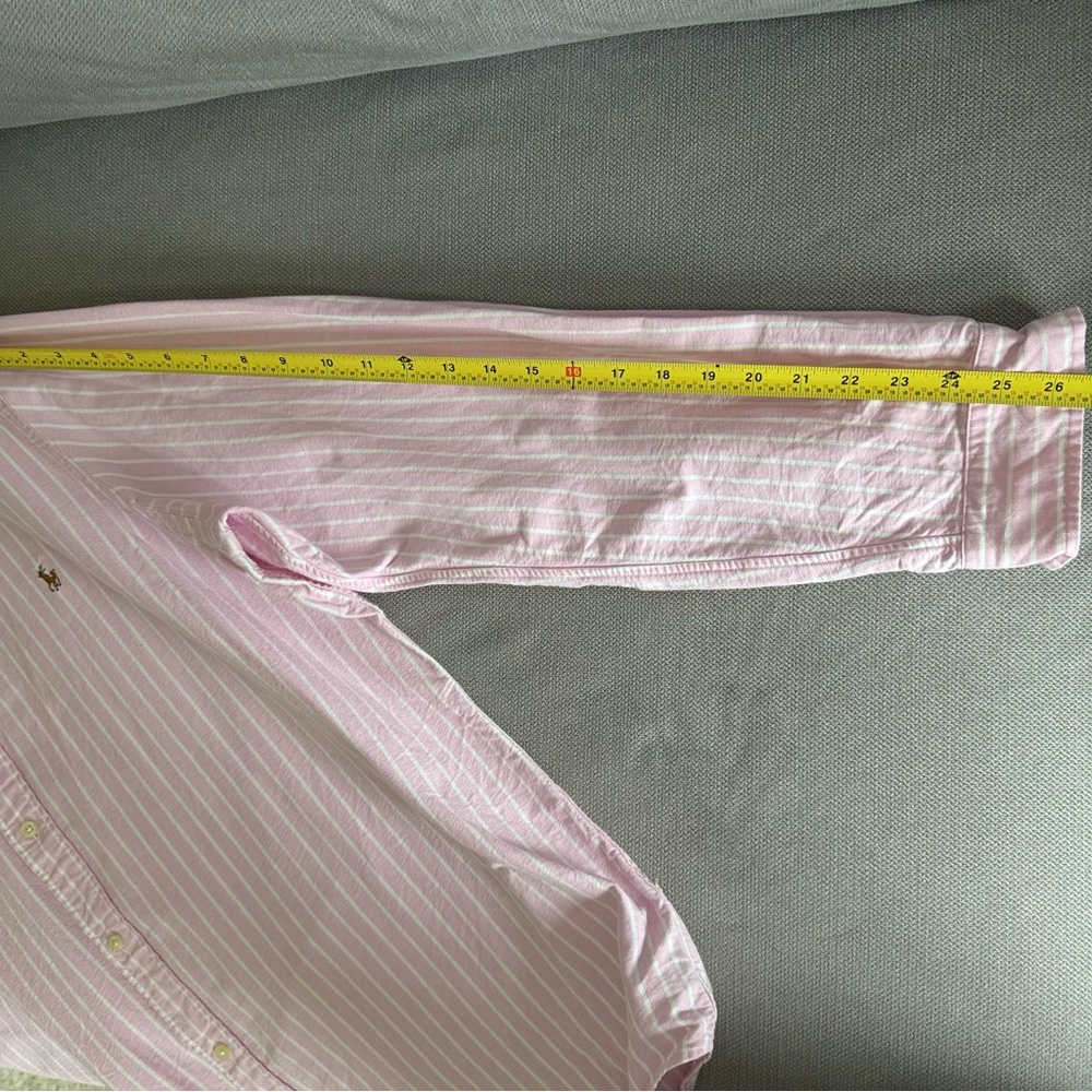 Polo by Ralph Lauren Pink and White Striped Button-Down Shirt - Picture 8 of 16
